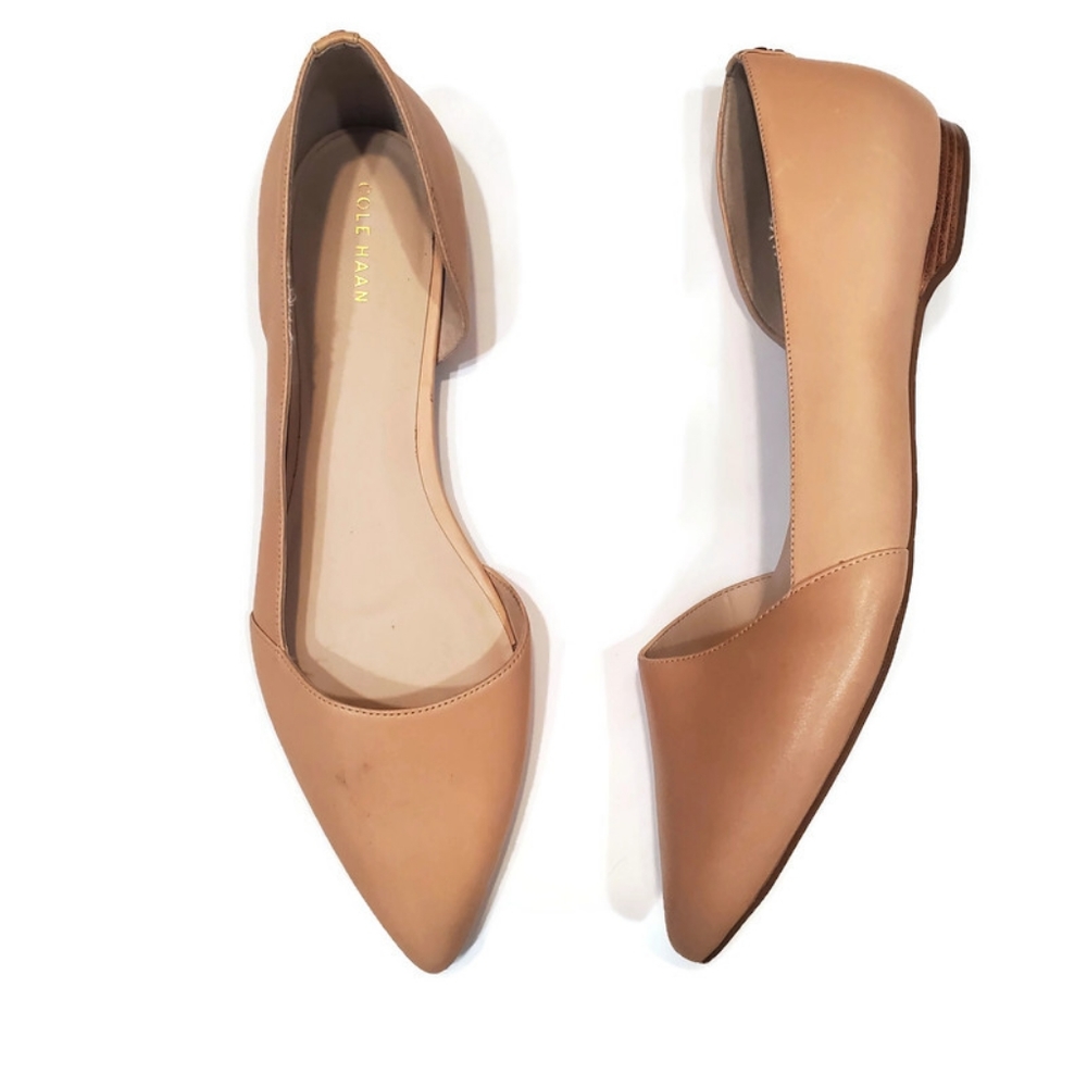 Cole Haan Beige Leather D'Orsay Flats Women's Size 11